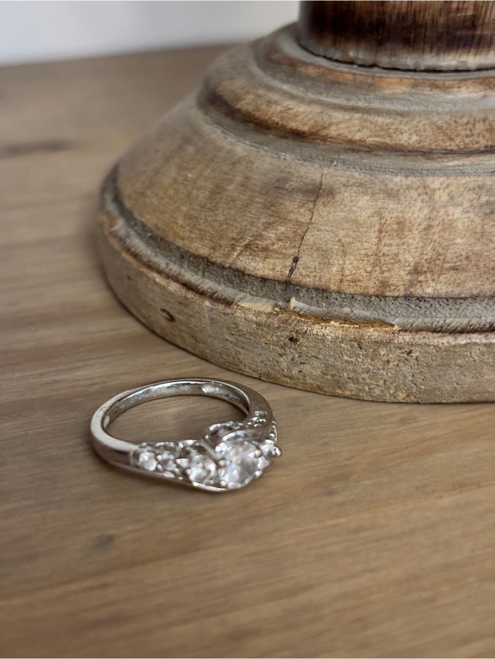 Sterling Silver White Sapphire Halo Ring